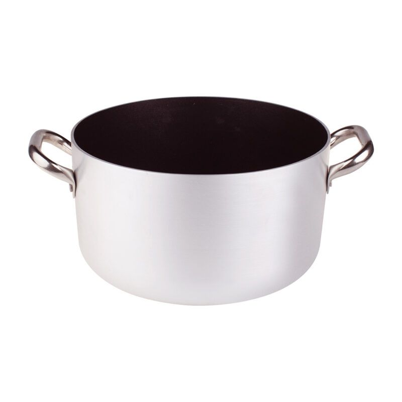 Agnelli - Casseruola Alta 2 Manici 24 cm Alluminio Antiaderente - 3 mm