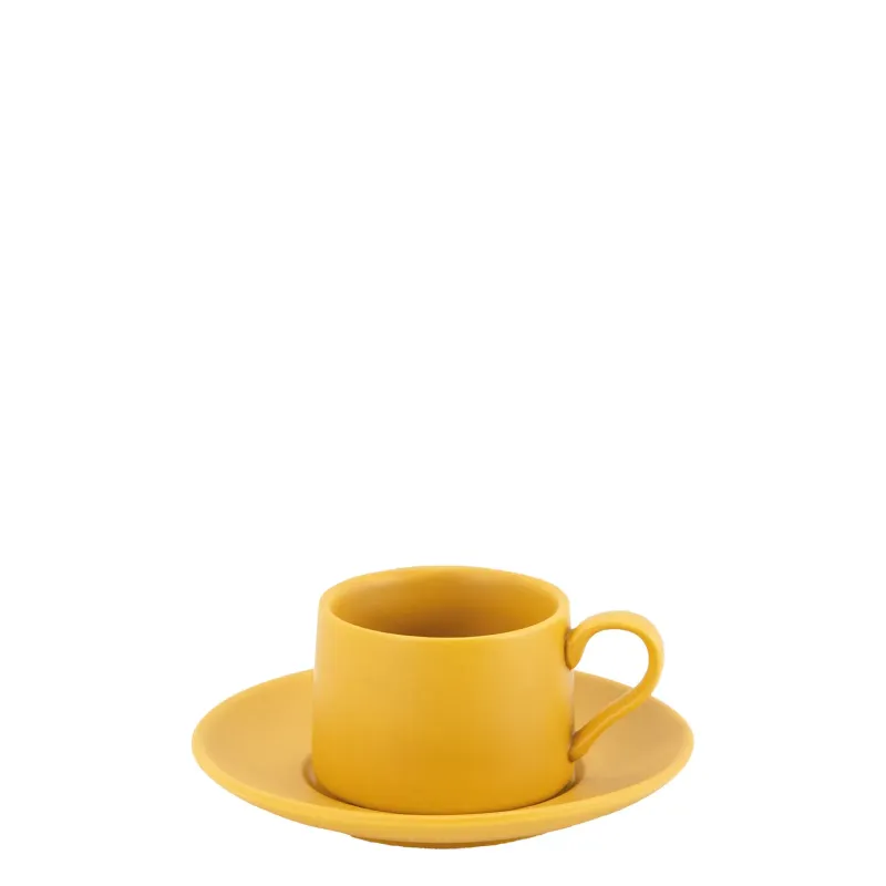 Tazzina e piattino 8 cl Levante Ocra - Zafferano