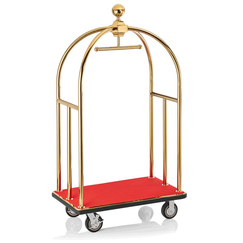 Tirolix - Carrello portabagagli 112 x 60 x 185 cm Rosso/Oro Unity