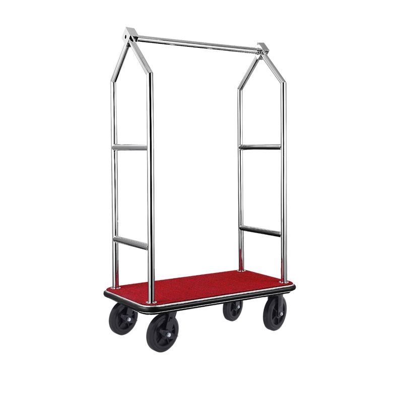 Tirolix - Carrello portabagagli 112 x 65 x 190 cm Rosso/Argento Voyager