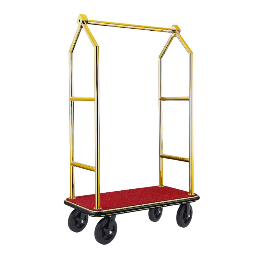 Tirolix - Carrello portabagagli 112 x 65 x 190 cm Rosso/Oro Voyager