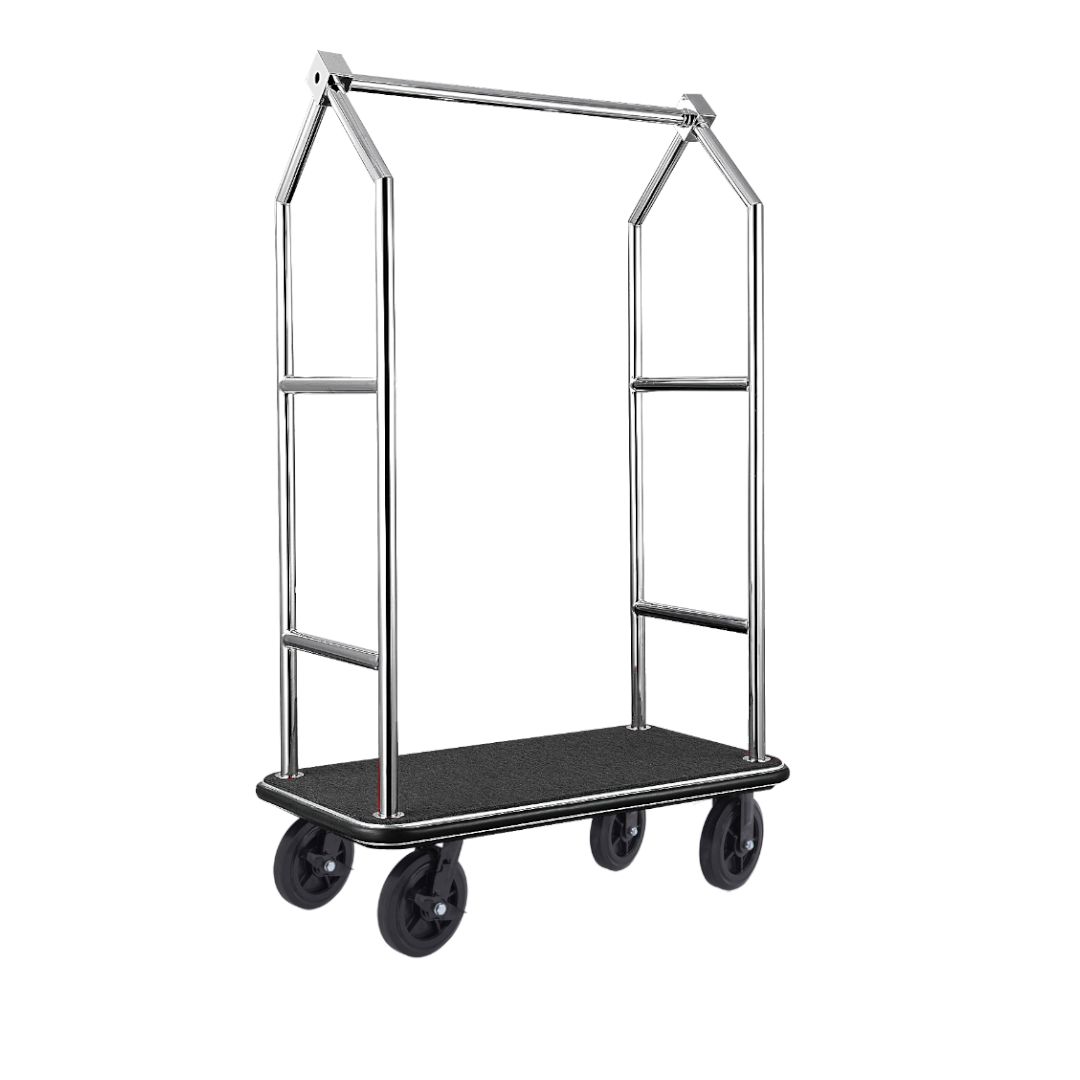 Tirolix - Carrello portabagagli 112 x 65 x 190 cm Nero/Argento Voyager