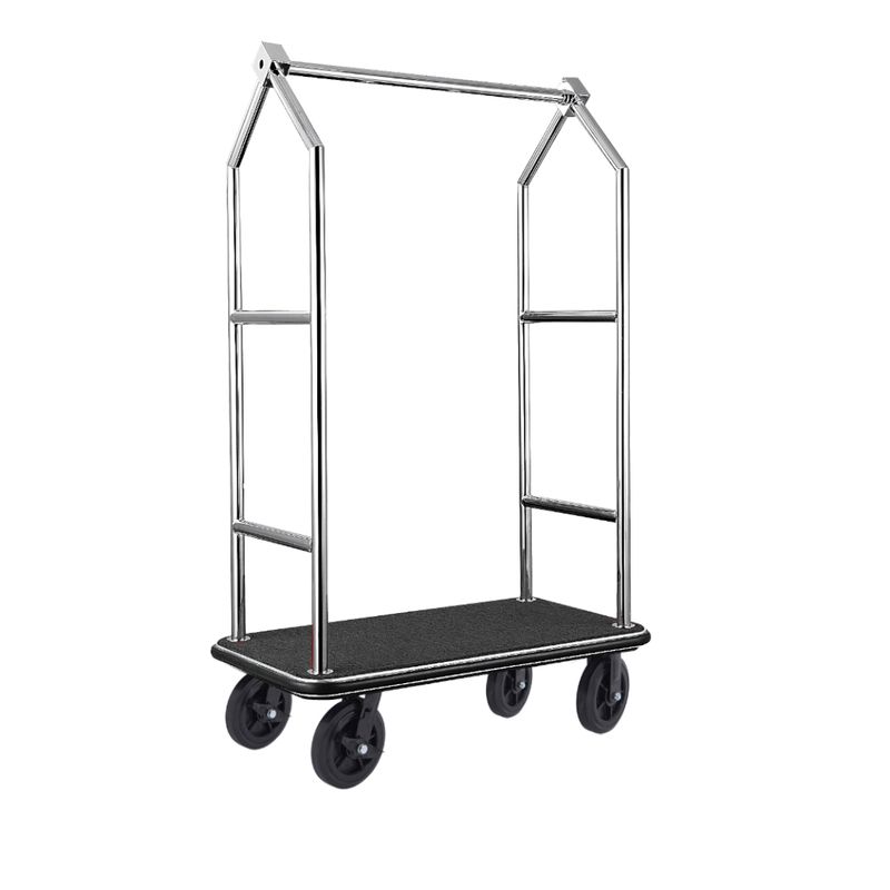 Tirolix - Carrello portabagagli 112 x 65 x 190 cm Nero/Argento Voyager