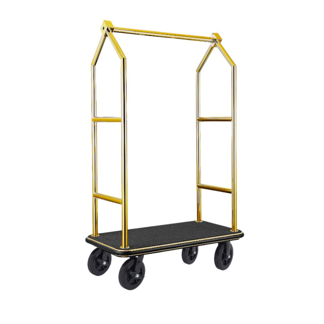 Tirolix - Carrello portabagagli 112 x 65 x 190 cm Nero/Oro Voyager