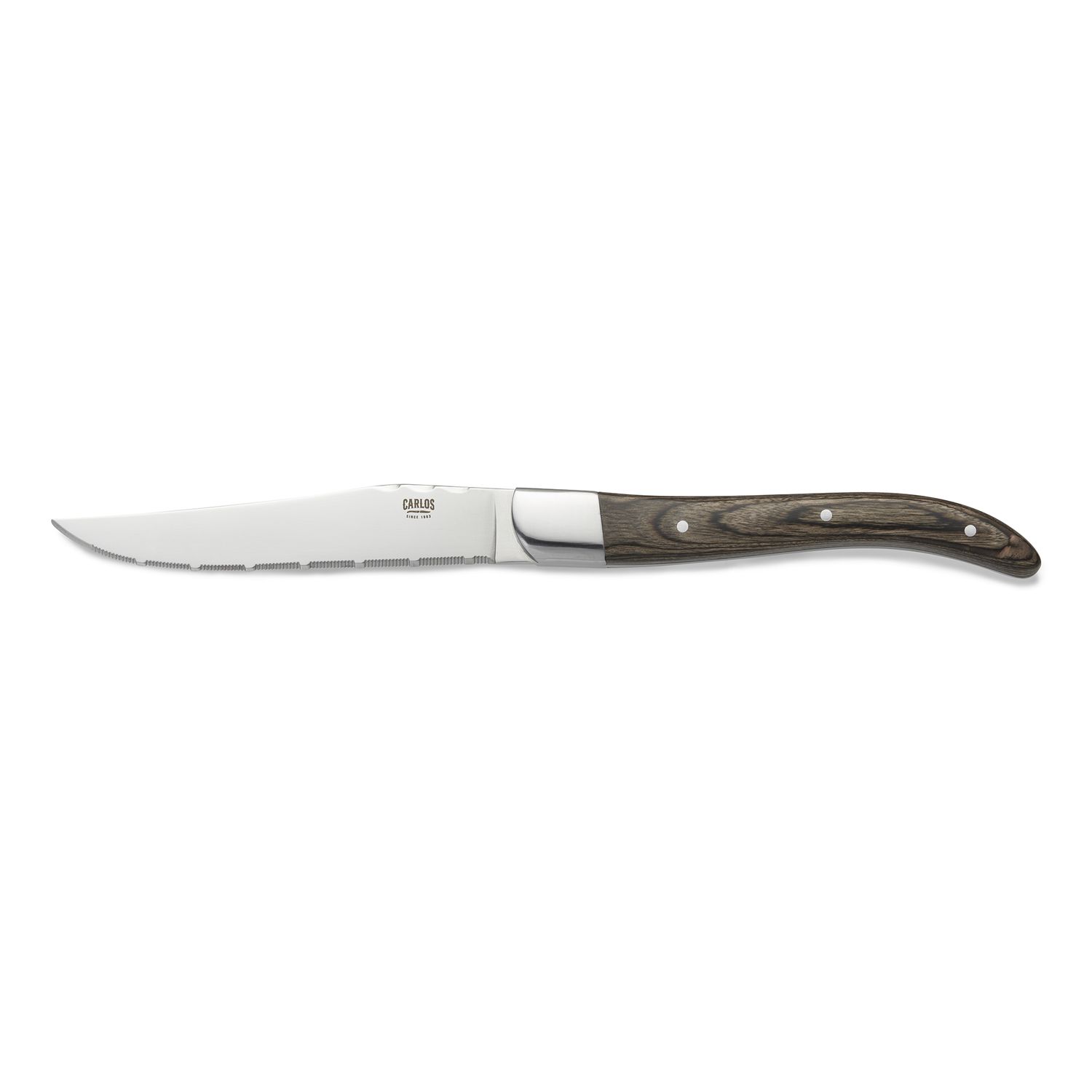 Tirolix - Coltello da bistecca con manico in legno di Pakka 23 cm Marrone Carlos