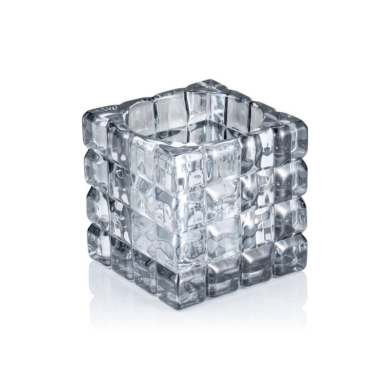 Tirolix - Portacandela 9 x 9 cm Grigio Cube