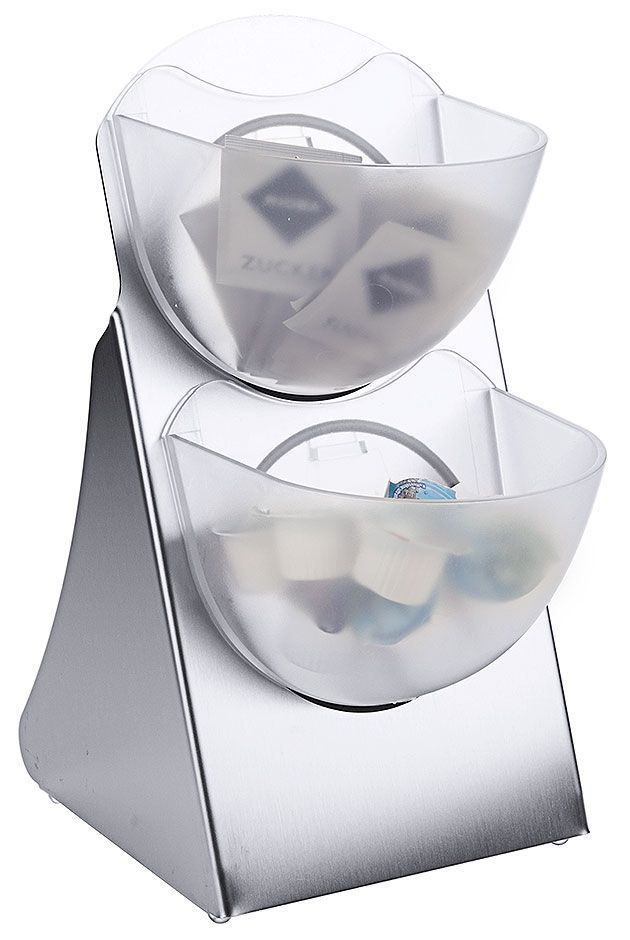 Espositore porta oggetti 2 posti 31 x 26 cm - Contacto