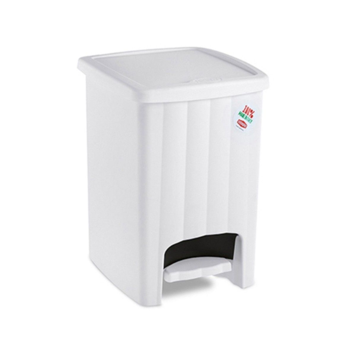 Stefanplast - Pattumiera quadrata 20 l Bianco Margherita