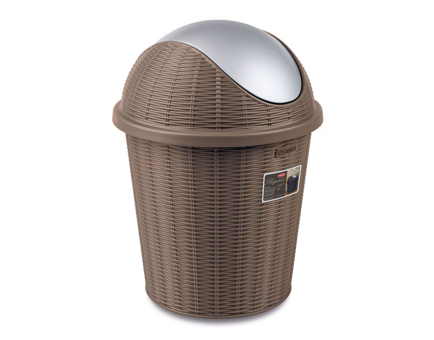 Stefanplast - Pattumiera basculina 10 l Tortora Elegance