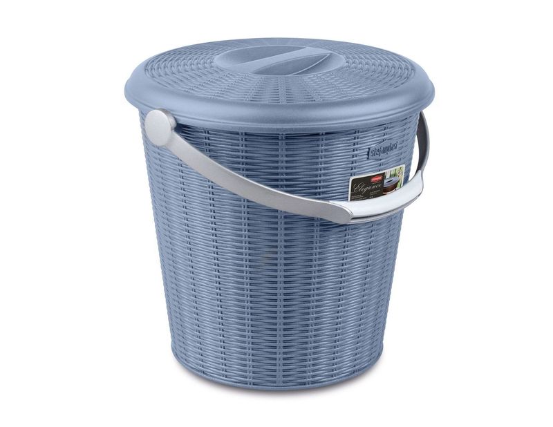Stefanplast - Pattumiera con coperchio 30 x 29,5 cm Azzurro Elegance