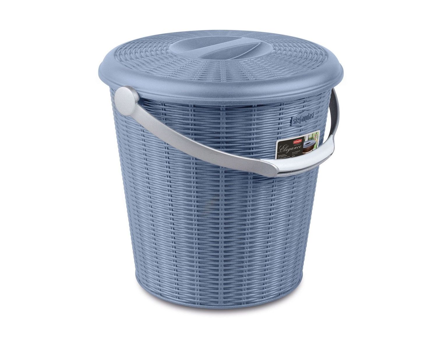 Stefanplast - Pattumiera con coperchio 30 x 29,5 cm Azzurro Elegance