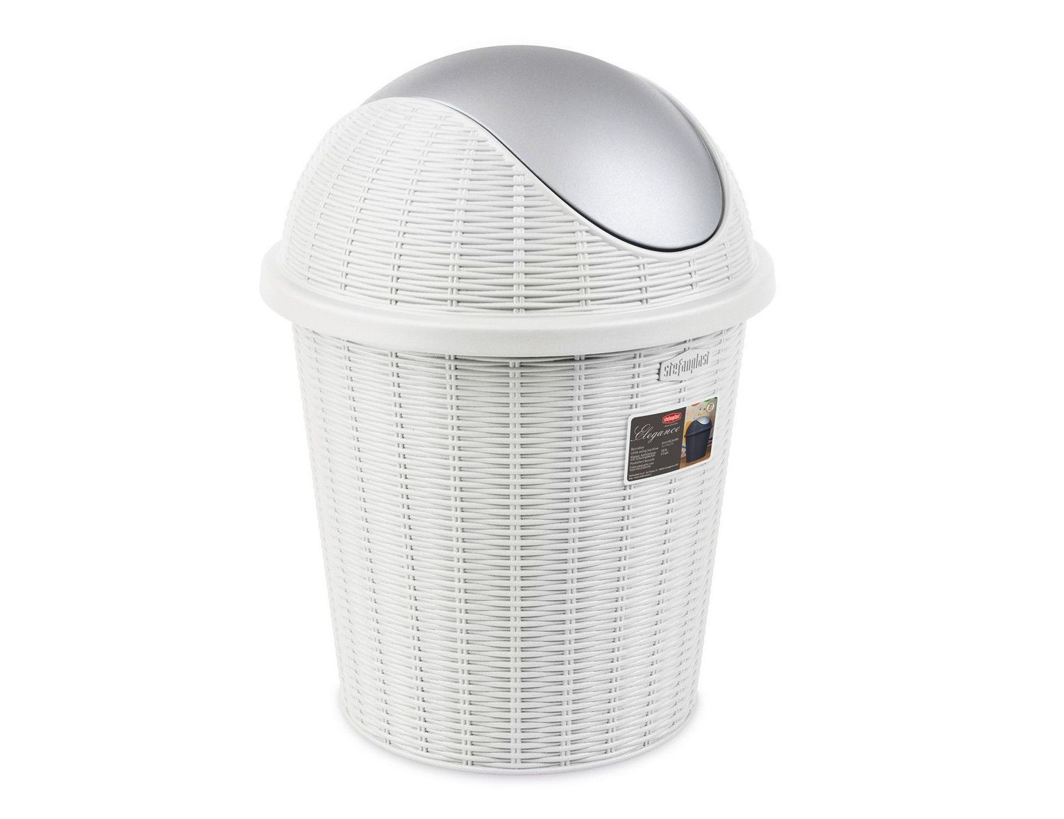 Stefanplast - Pattumiera basculina 10 l Bianco Elegance