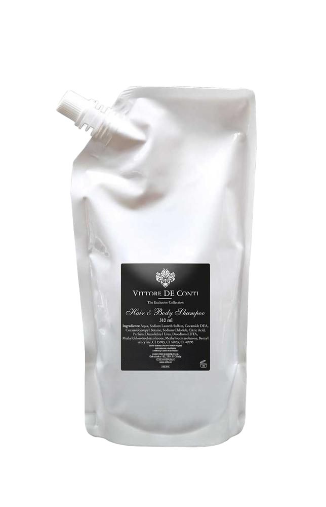 Tirolix - Busta di ricarica di shampoo per capelli e corpo 310 ml Vittore De Conti