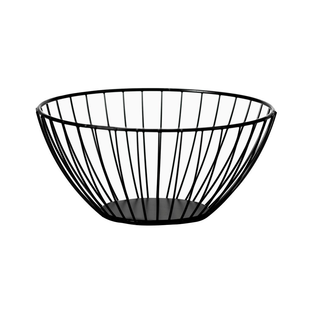 Tirolix - Cestino Tondo Bombato 17,5 cm Basky Nero