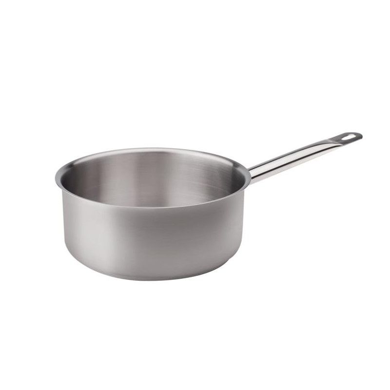 Agnelli - Casseruola Bassa 1 Manico 24 cm Acciaio Inox Induzione - 3 mm