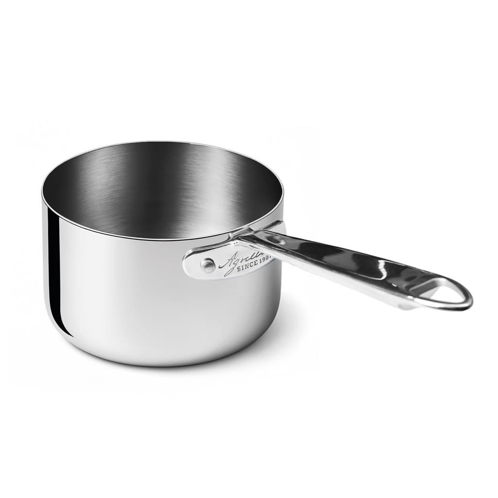 Agnelli - Casseruola Alta 1 Manico 12 cm Alu-Inox 3-Ply Induzione