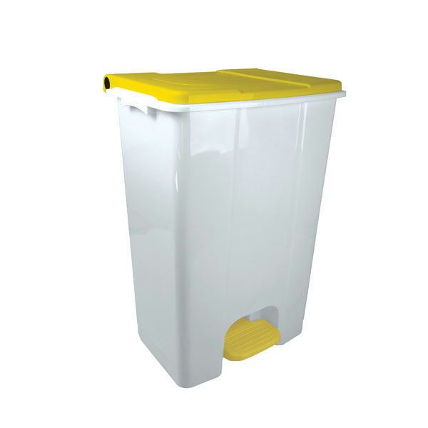 Portarifiuti mobile a pedale con coperchio giallo 80 L Conti – Medial
