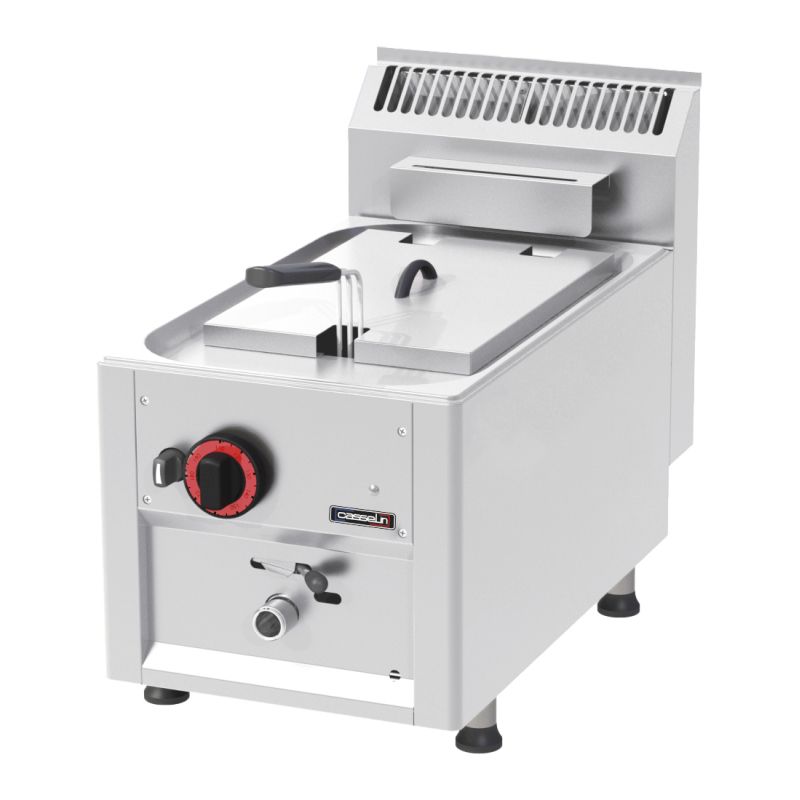Casselin - Friggitrice a gas top con valvola di scarico 8 l 33