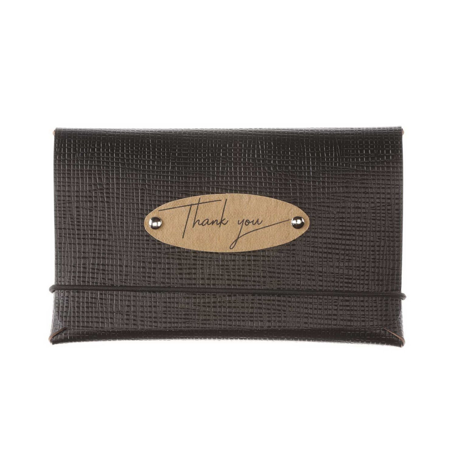 Dag Style - Porta conto con patch thank you Bill Chef 15 x 9,5 cm Nero