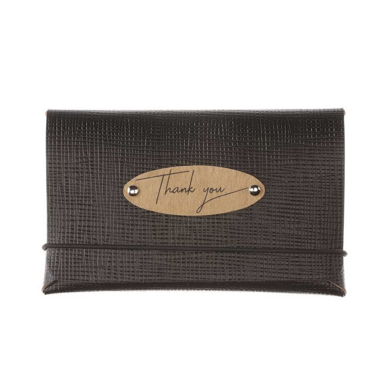 Dag Style - Porta conto con patch thank you Bill Chef 15 x 9,5 cm Nero