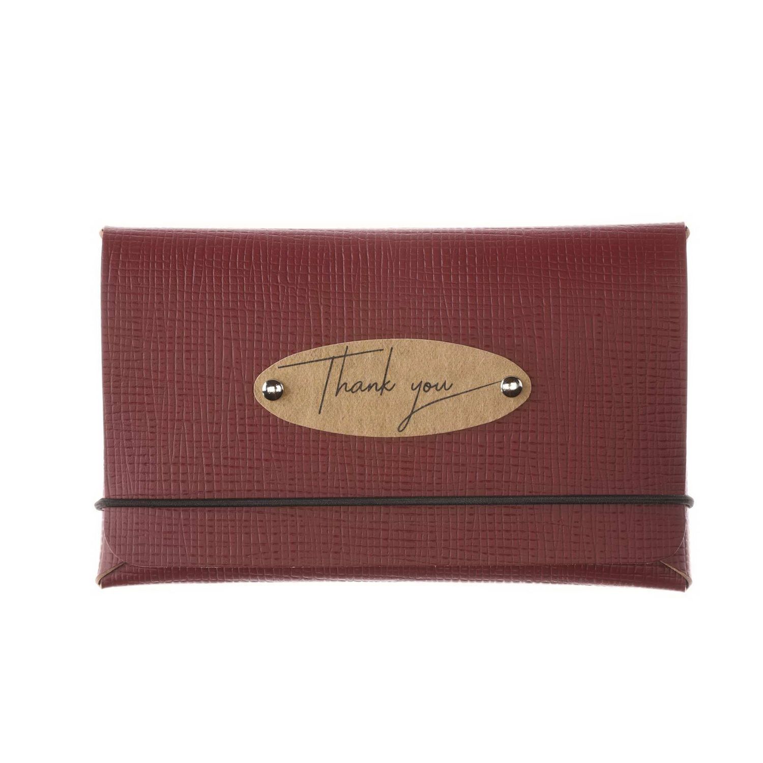 Dag Style - Porta conto con patch thank you Bill Chef 15 x 9,5 cm Bordeaux