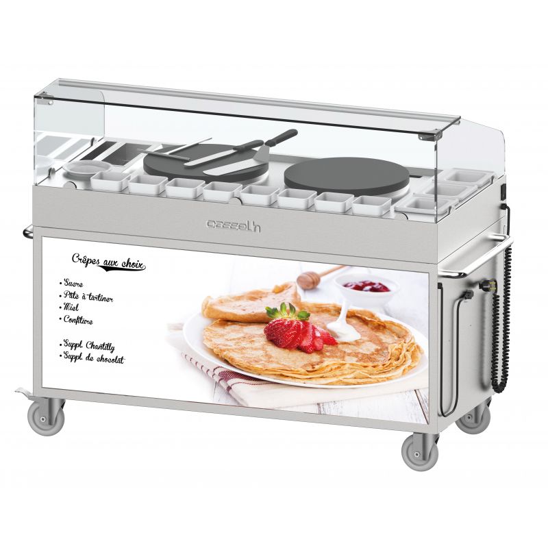 Casselin - Carrello per crepe doppio 40
