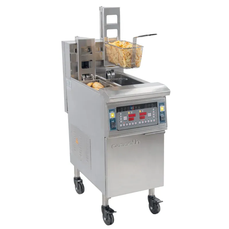 Casselin - Friggitrice elettrica con sollevamento automatico e sistema di filtraggio olio 2 x 12 l 17kW