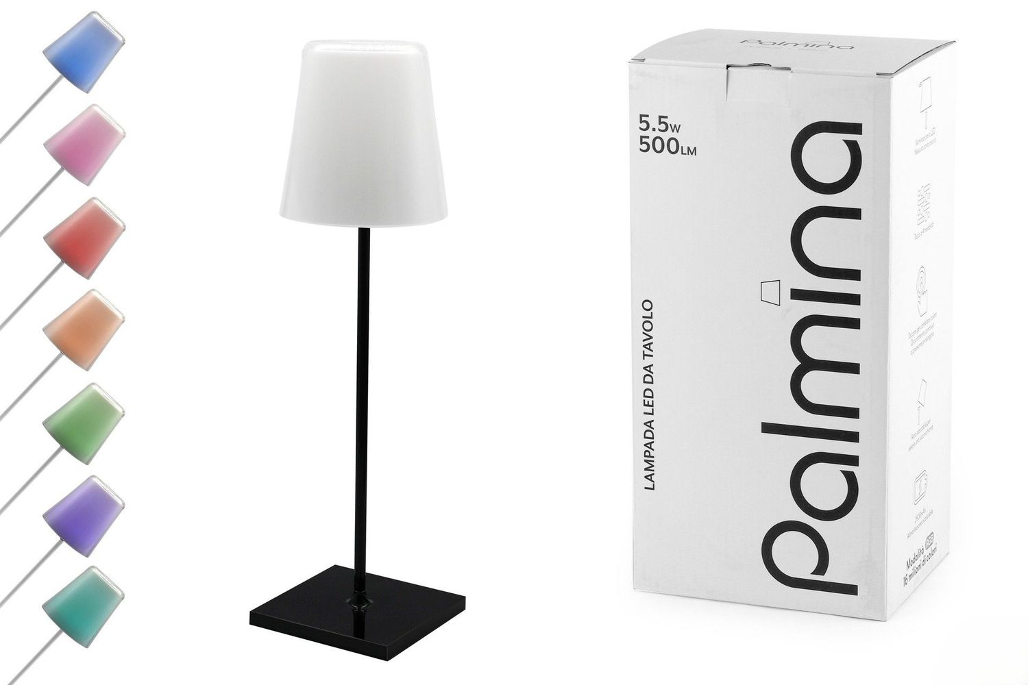 Tirolix - Palmina Lampada Da Tavolo Led Nero Cromato