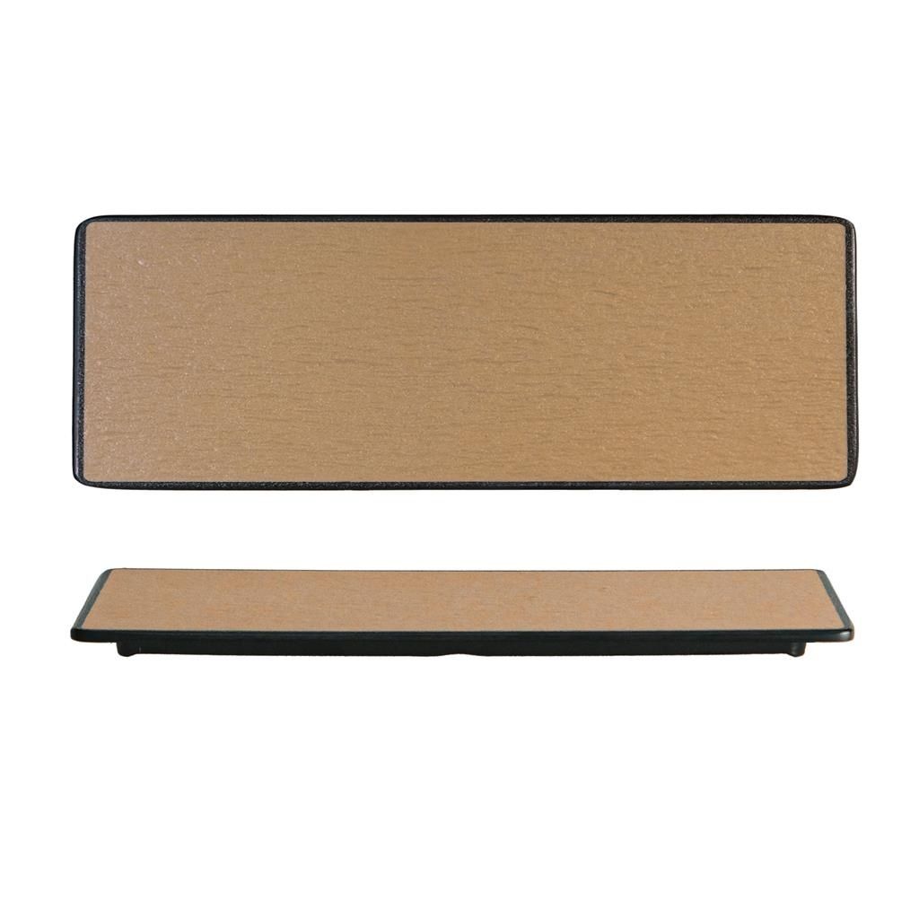 Piatto Rettangolare 33x11 cm Melamina Woody Beige Black - Tirolix