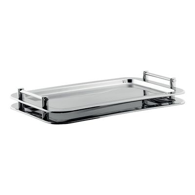 Yegam - Vassoio inox con maniglie 68 x 50,5 cm