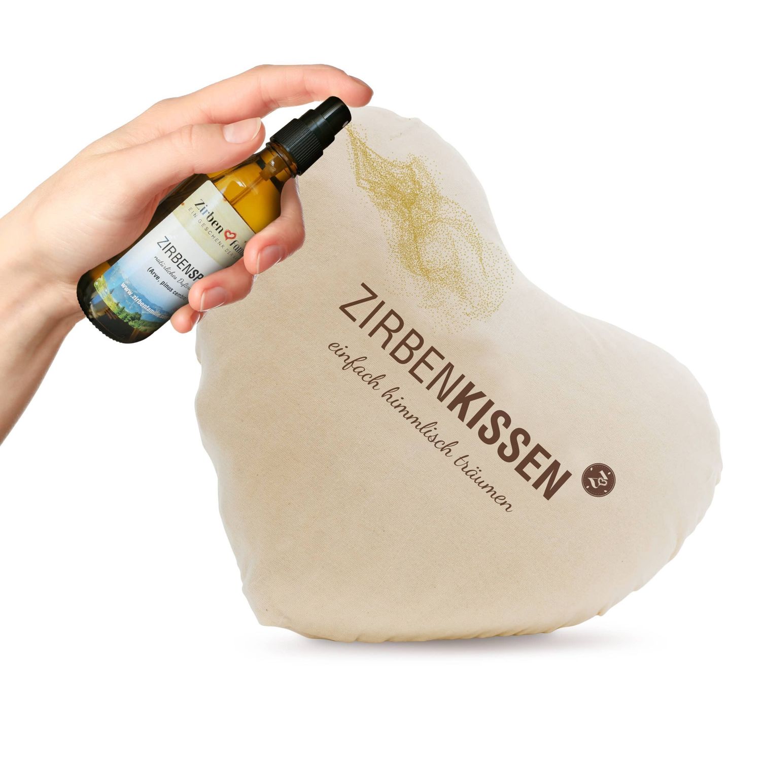 Zirbenfamilie - Cuscino pino cirmolo Cuore 40×40  Naturale