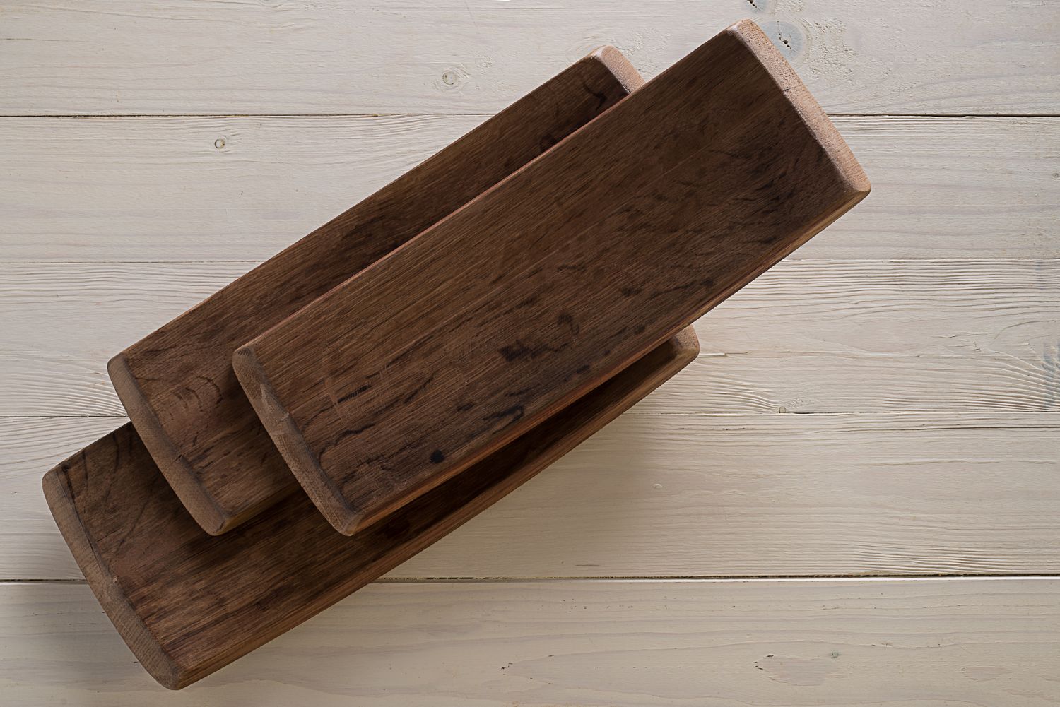 Yegam - Vassoio in doghe di botte 75 x 15 cm