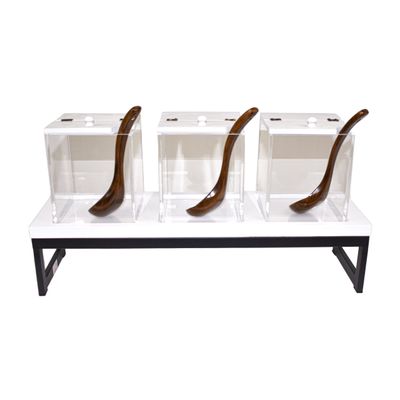 Yegam - Dispenser cereali bianco con alzata T-Collection