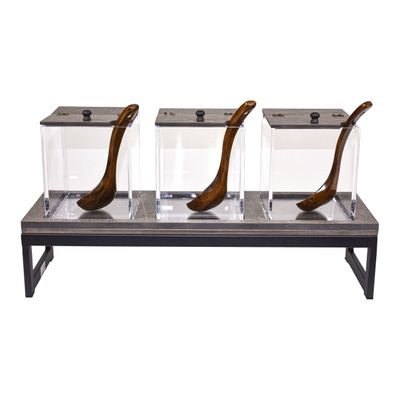 Yegam - Dispenser cereali in roccia con alzata T-Collection