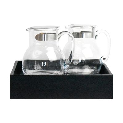 Yegam - Espositore refrigerato con 2 caraffe nero GN 1/2 T-Collection