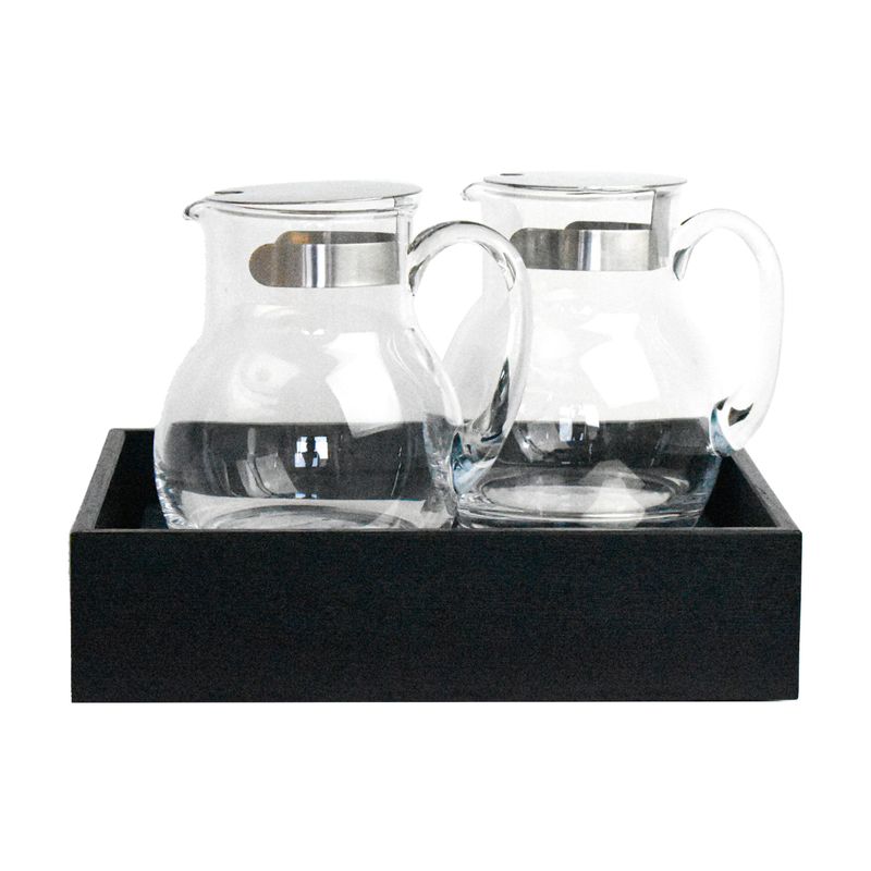 Yegam - Espositore refrigerato con 2 caraffe nero GN 1/2 T-Collection