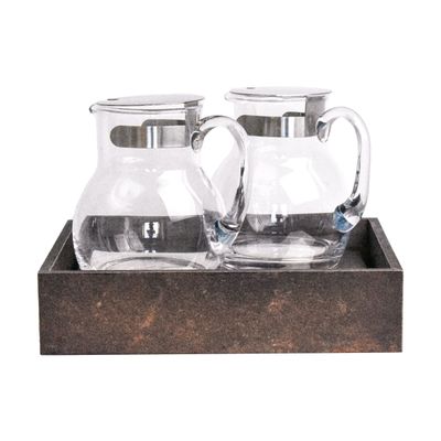 Yegam - Espositore refrigerato con 2 caraffe in ruggine GN 1/2 T-Collection