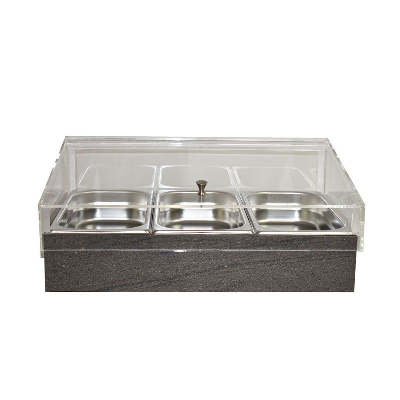 Yegam - Espositore refrigerato in roccia GN 1/1 con 3 vaschette GN 1/3 T-Collection