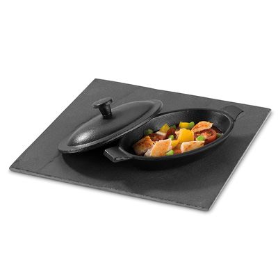 Yegam - Mini casseruola ovale con coperchio 12 x 8 cm