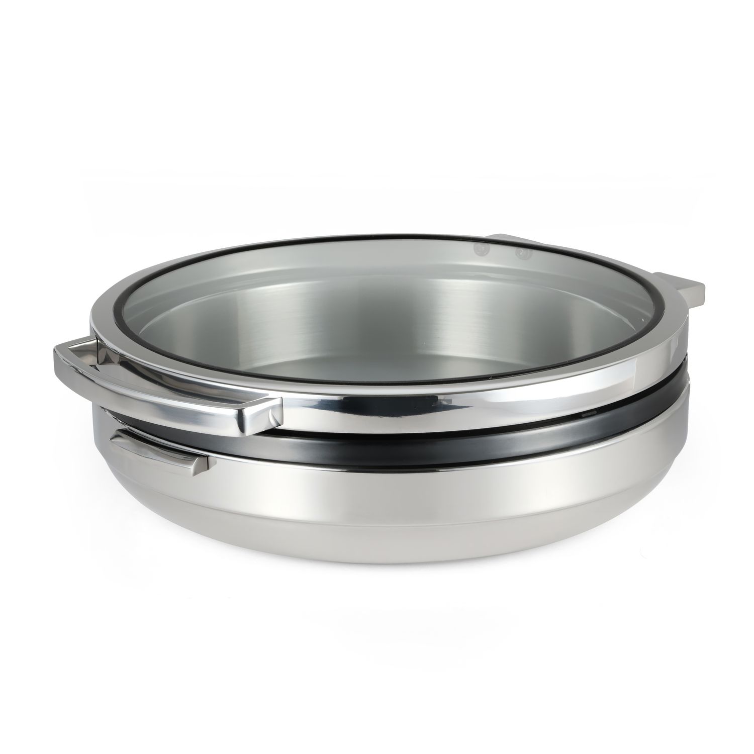 Yegam - Scaldavivande tondo con banda PVD nera 42 cm