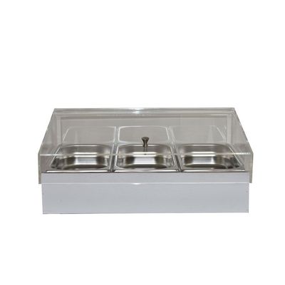 Yegam - Espositore refrigerato bianco GN 1/1 con 3 vaschette GN 1/3 T-Collection