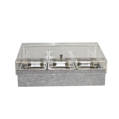 Yegam - Espositore refrigerato in cemento GN 1/1 con 3 vaschette GN 1/3 T-Collection