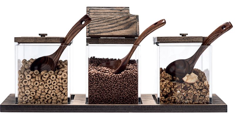 Yegam - Dispenser cereali in frassino T-Collection