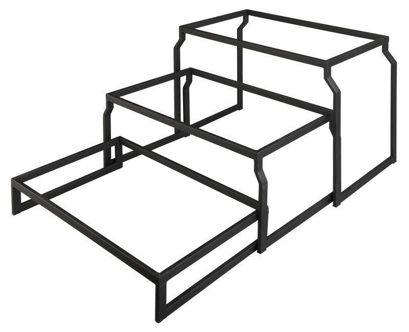 Yegam - Set di alzate in acciaio GN 1/1 3 livelli