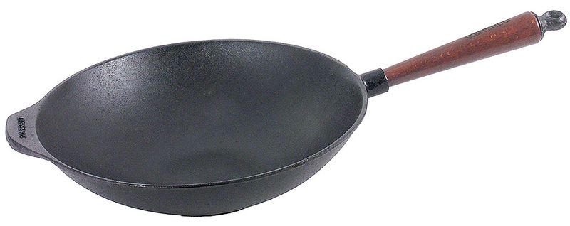 Wok in ghisa con base piatta 29 cm - Contacto