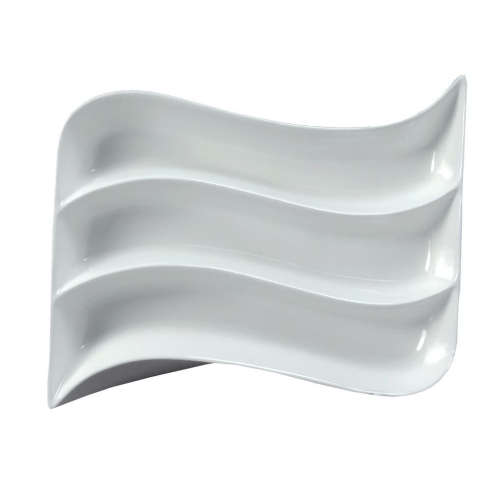 Vassoio Onda 3 Scomparti 30 x 24 cm Antipastiere - Tirolix