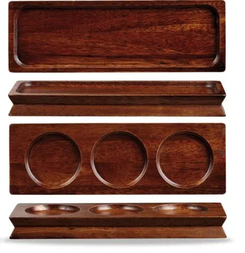 Vassoio Servizio 3 Rientranze 27 X 9 Cm Buffet Wood - Churchill