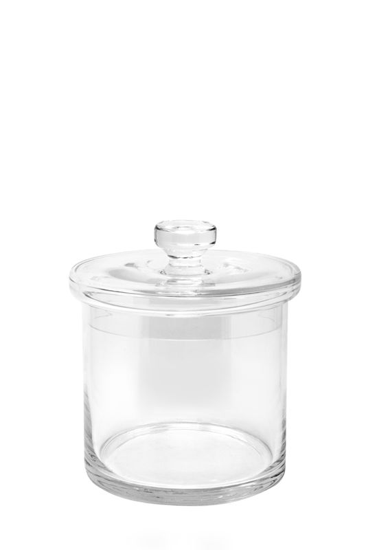 Vaso in Vetro con Coperchio Diam. 14 cm H. 17,5 cm - Abert