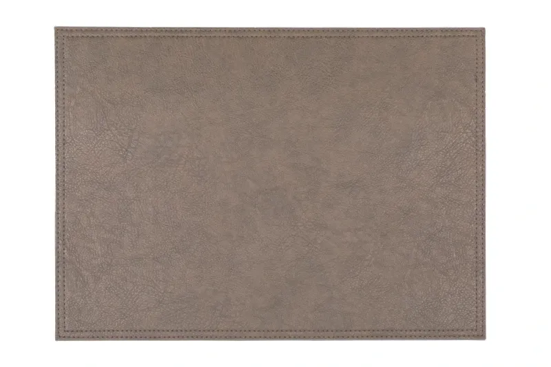 Tovaglietta Finta Pelle con Ricamo 33x45 cm Grigio - Tirolix