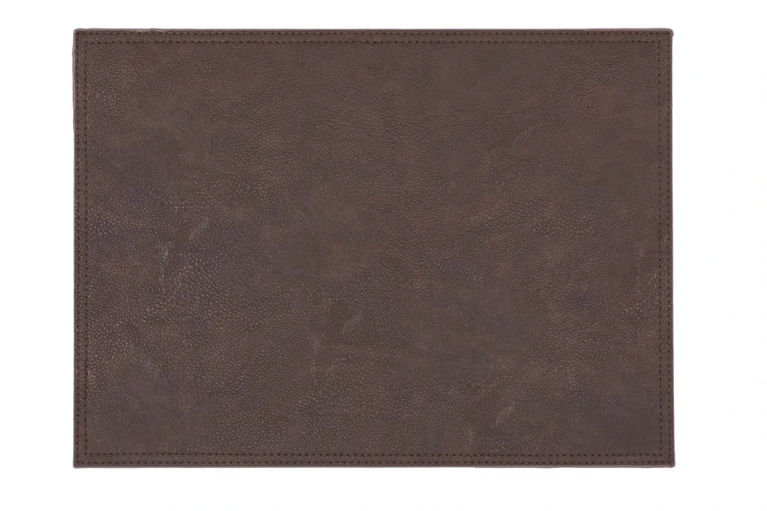 Tovaglietta Finta Pelle con Ricamo 33x45 cm Marrone Scuro - Tirolix